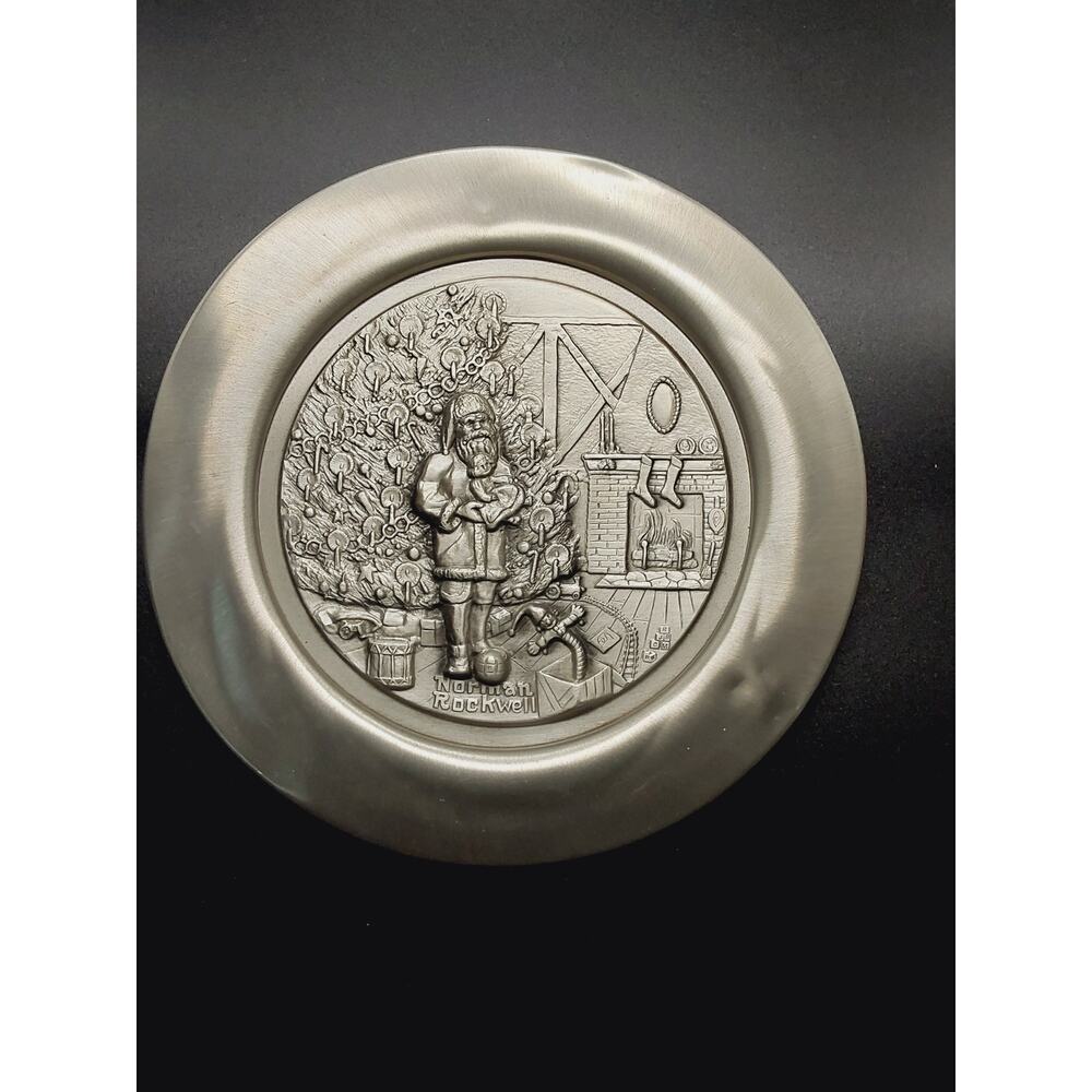1976 Norman Rockwell numbered pewter Christmas Plate
